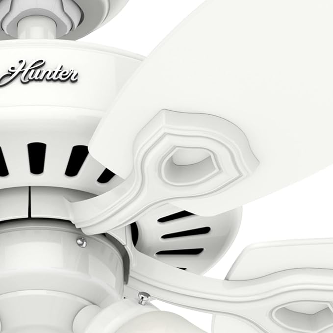 Hunter Fan Company 53236 Hunter Builder Plus Indoor Ceiling Fan with Lights and Remote Control, 52", Snow White Finish