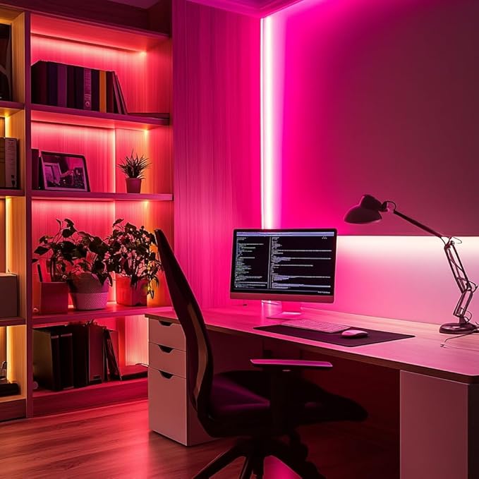Short Led Strip Lights Pink 5V USB LED Lighting COB LED Strip Pink Flexible LED Tape Light Not Dimmable Small led, for Display Cabinet, Home DIY Lighting Room Decor TV Lights (3.28FT/1M)
