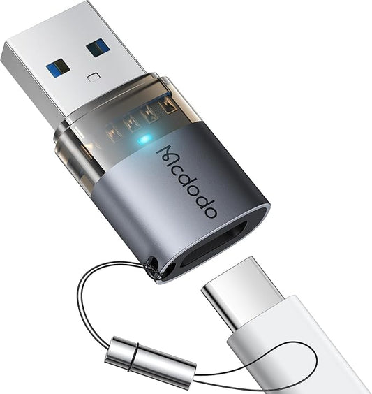 mcdodo USB-C to USB-A Adapter with Lanyard,USBC Female to USB Male OTG Type-C Charging Cable Converter for iPhone 16 15 14 13 12 Plus,Apple Watch,Airpods,Switch,Galaxy S25
