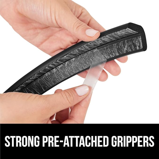 GORILLA GRIP Baby Proof Corners and Edges for Furniture, Kid Proofing Adhesive Table Corner Protectors, Heavy Duty Soft Rubber Foam Protection, Includes 8 Protective Safety Guards, 15 Feet, Black