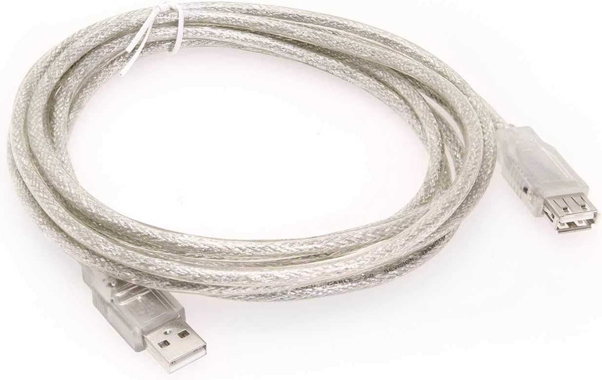 2.0 10ft) USBGear USB Hi-Speed A to A High Performance Extension Cable (Clear