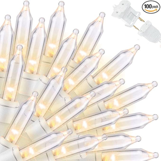LAMPHOME Super-Bright Extendable Warm White Christmas Lights Decoration 150Lights 31.9ft UL Certified Mini Bulb String Lights Set for Outdoor Christmas Tree Garden Holiday Party Patio Wedding Decor