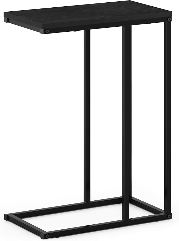 Furinno Camnus Modern Living C Shaped Sofa Side Table, 9.8 in x 17.9 in x 25 in, Americano