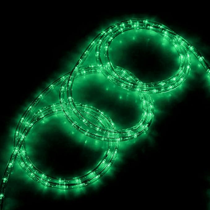 Green LED Rope Light, 20Ft LED Strip Lights Outdoor Waterproof Decorative Lighting for Indoor/Outdoor Decorations, Deck, Patio, Party and Bedroom Decorations