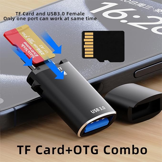 xiwai 10Gbps Type-C USB-C to USB 3.0 Female OTG & Micro-SD TF Card Reader Adapter for Phone Laptop Tablet