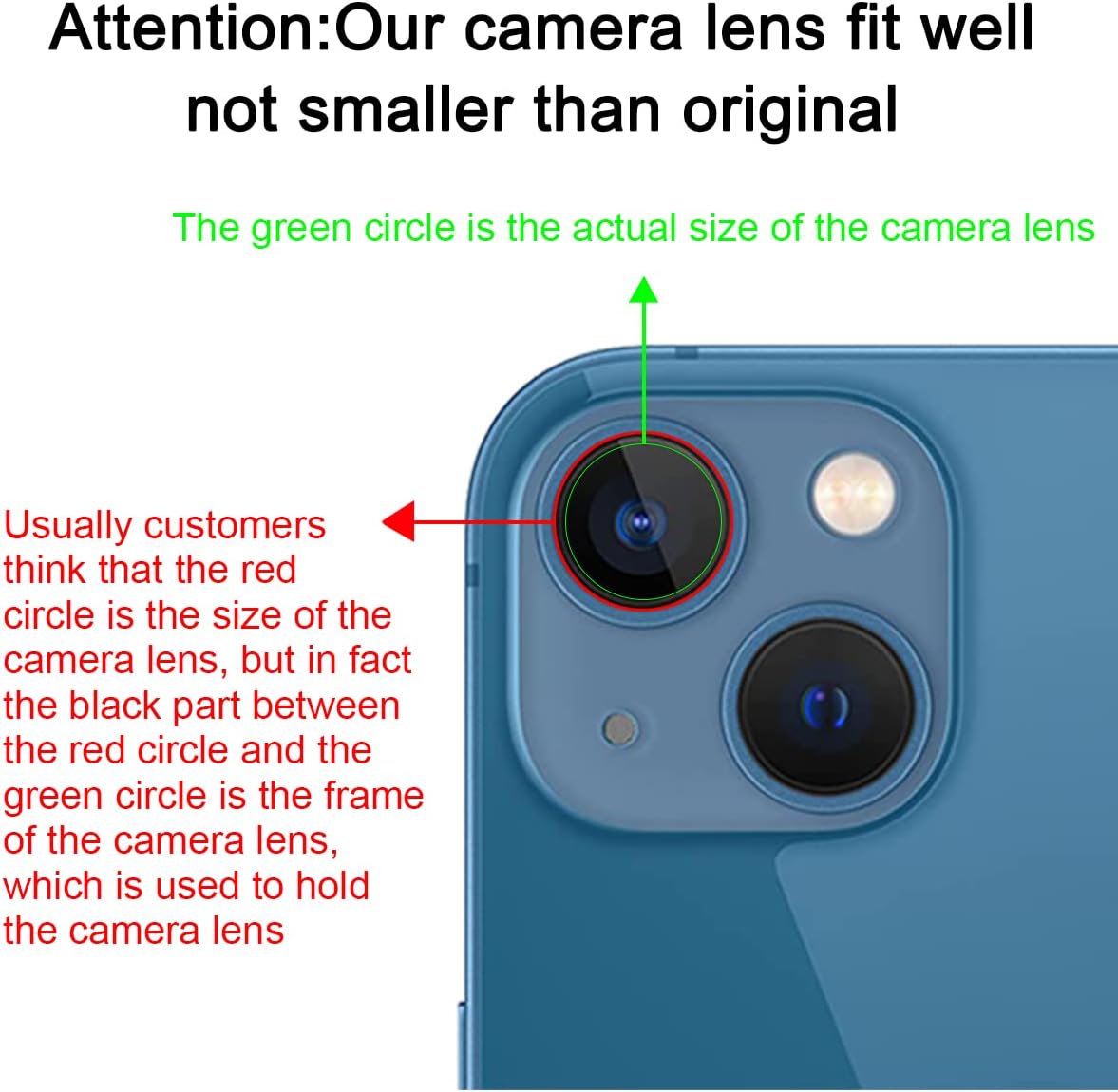 OEM Rear Back Camera Glass Lens Replacement for iPhone 13 and iPhone 13 Mini with Pre-Installed Adhesive and Repair