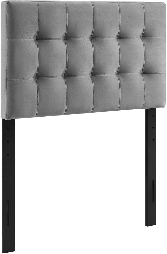Modway Lily Biscuit Tufted Twin Performance Velvet Headboard, Gray