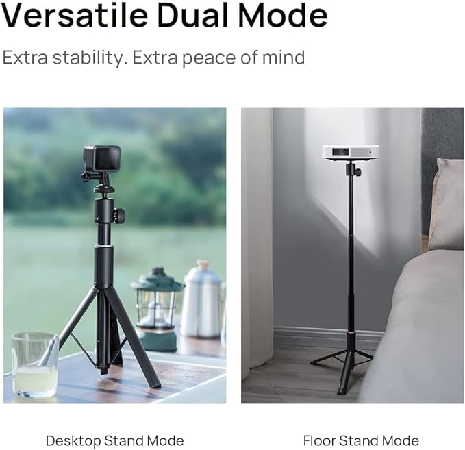 XGIMI Projector Stand, Portable Telescopic Floor Tripod,for Horizon/Horizon Pro(Ultra,20,20 Max,S Pro,S Max)/Elfin/H2/MOGO2 PRO/MoGo 3 Pro/MoGo 4/Halo+ and Other Brand Projectors,360°Free Rotation