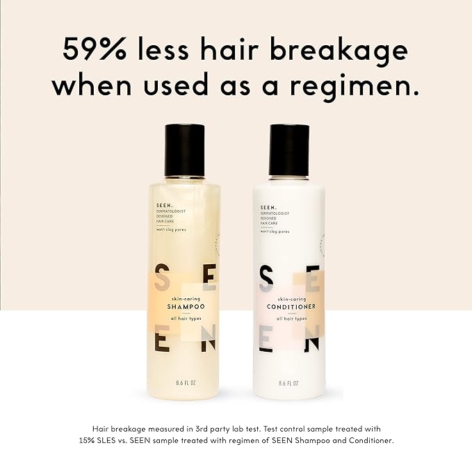 SEEN Shampoo Eco-Refill -Non-Comedogenic & Sulfate-Free Hair Shampoo- Dermatologist-Developed - Safe for Sensitive, Eczema & Acne Prone Skin
