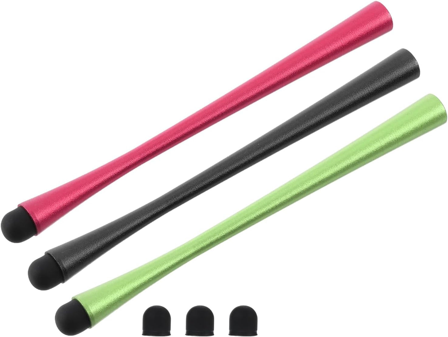 MECCANIXITY 3pcs Stylus Pens for Touch Screens, Slim Universal Capacitive Pen with 3 Extra Tips, Red/Black/Green
