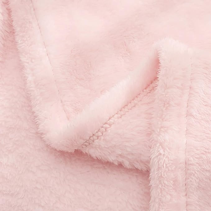 Exclusivo Mezcla Plush Fuzzy Fleece Throw Blanket, Super Soft, Fluffy and Warm Blankets for Couch, Bed, All Season Use (40x50 Inches, Light Pink)