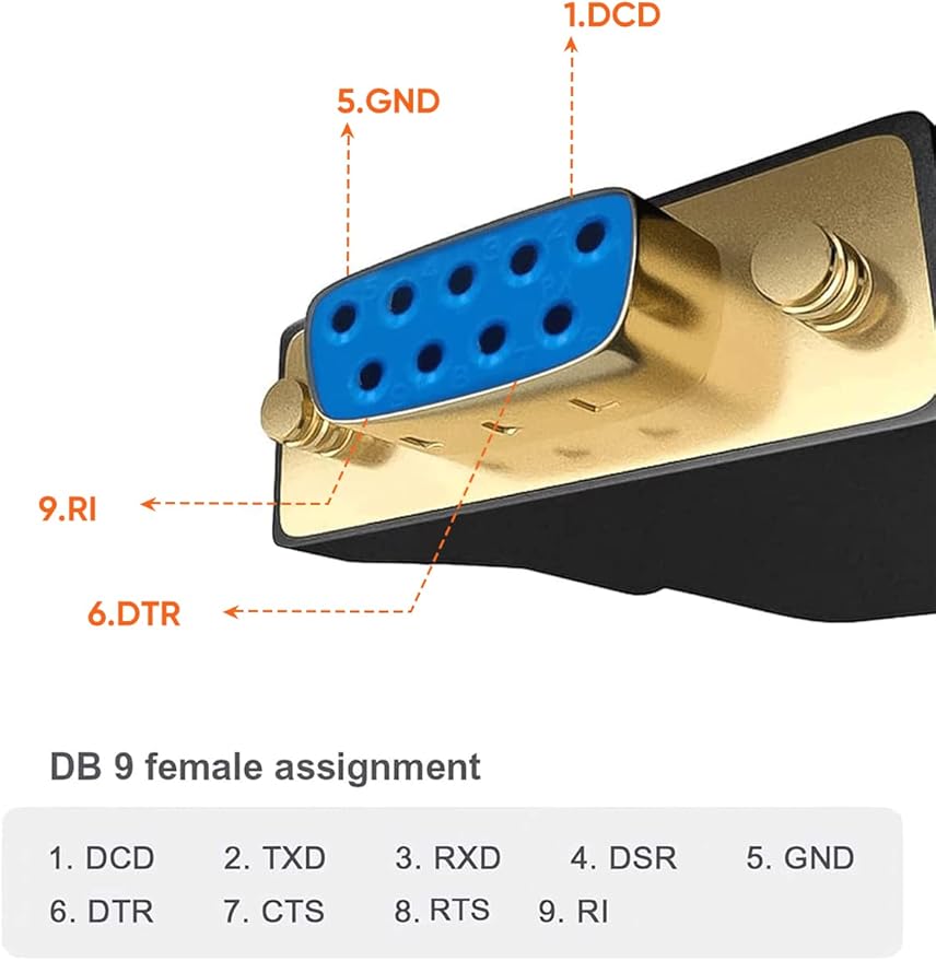 CableCreation USB to RS232 Adapter with PL2303 Chip, USB to DB9 Serial Female Converter Compatible with Windows 10, 8.1, 8, 7, Vista, XP, Linux and Mac OS X 10.6 and Above,Black