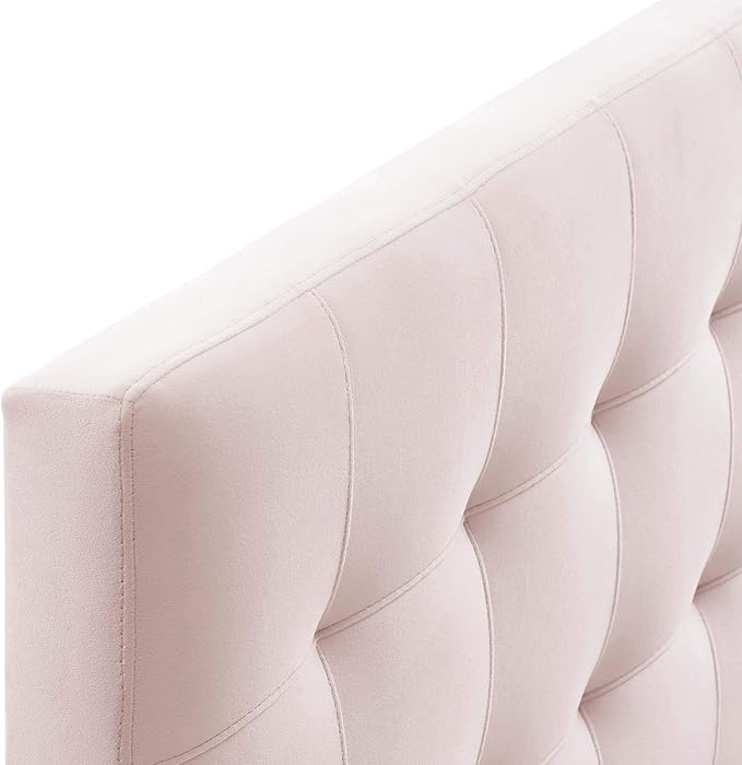 Modway Lily Queen Biscuit Tufted Performance Velvet Headboard, Pink