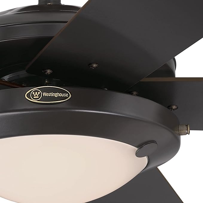 Westinghouse 7307200 Comet, Transitional Dimmable LED Ceiling Fan with Light, 52 Inch, Espresso Finish, Frosted Glass