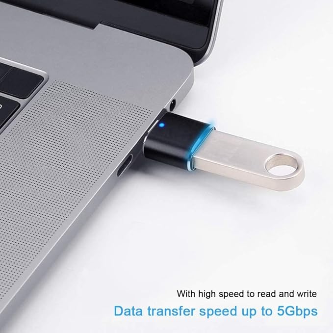USB C Male to USB 3.0 Female Adapter, USB-C to USB-A Adapter [2-Pack] for Charging, 5Gbps Data Transfer and OTG - Black
