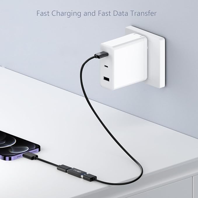 10𝐏𝐚𝐜𝐤 𝐔𝐩𝐠𝐫𝐚𝐝𝐞𝐝 USB Female to USB C Female Adapter, 10GB-Usb3.1 to C Adapter Connector, Bi-Directional High Speed USB Extension Connector Support Charge & Data Sync