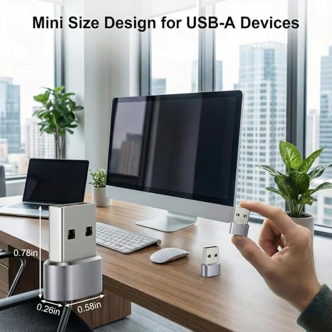 USB to USB C Adapter 10 Pack,USBC Female to USBA Male Adaptor,Mini Aluminum USB Adapters Data Transfer & Charging Converter for iPhone,Samsung Galaxy,Laptop,Charger,Car Play