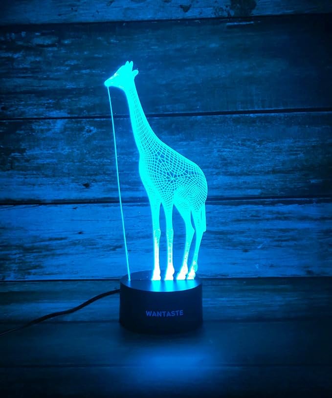 3D Giraffe Decor Lamp with Remote, 7 Color Changing Night Light Toys, Birthday Gift for Kids Girls Boys