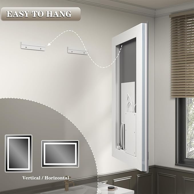 28x36 LED Mirror for Bathroom, Lighted Vanity Mirror for Wall, Dimmable, Anti-Fog, Shatter-Proof, ETL Listed (Front Lights + Backlit)