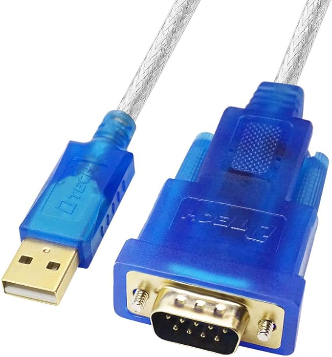 DTECH USB to Serial Adapter Cable with RS232 DB9 Male Port FTDI Chipset Supports Windows 10 8 7 and Mac Linux - 4 Feet