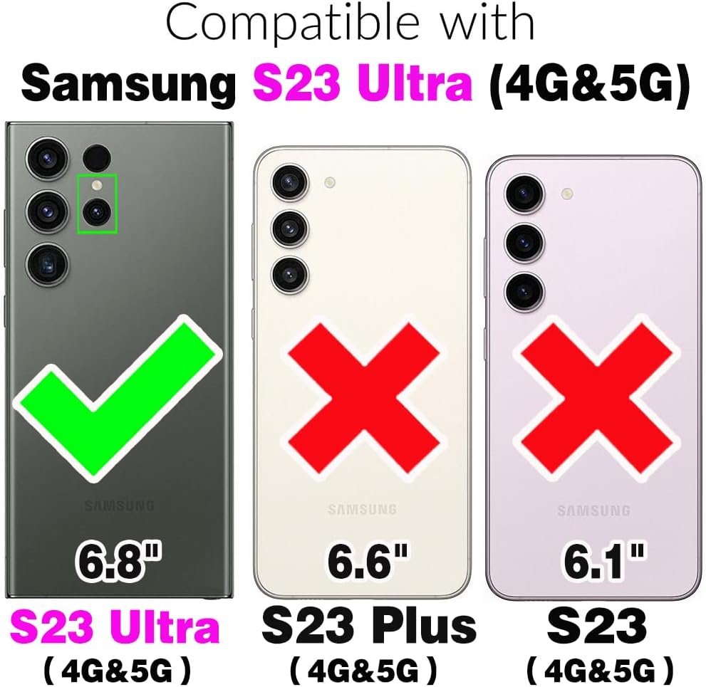 Furiet Detachable Crossbody Strap Wallet Case for Samsung Galaxy S23 Ultra 5G, Multi Card Slots, Beige