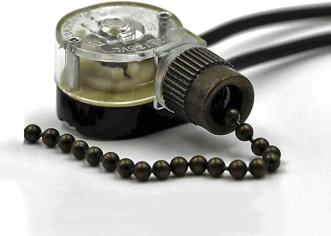 Pull Chain Switch Zing Ear ZE-109 Ceiling Fan Switch Ceiling Fan Light Lamp Replacement 2 Pack Bronze