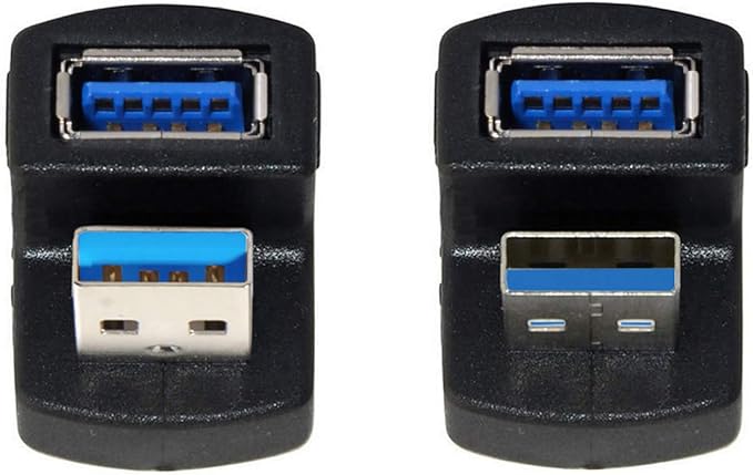xiwai 1 Set Up & Down Angled USB 3.0 Adapter A Male to Female Extension 180 Degree 5Gbps
