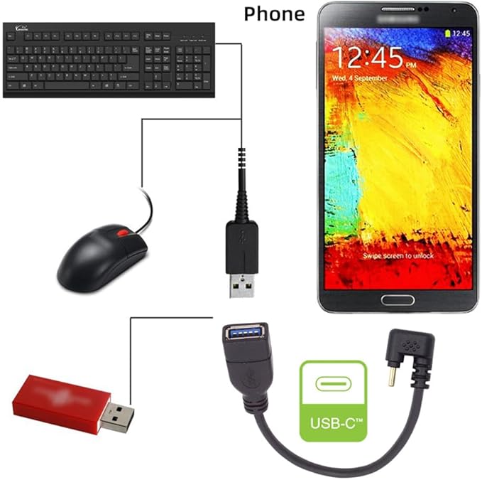 xiwai 90 Degree USB-C Type-C USB 3.1 Male to USB 3.0-A Female Adapter 10Gbps OTG Data Power Cable 30cm Opposite U Shape Back Angled
