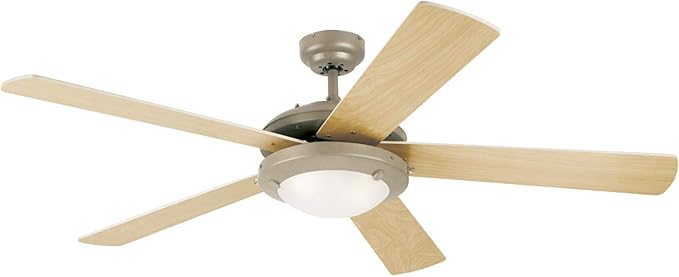 Westinghouse 7234100 Comet Indoor Ceiling Fan with Light, Brushed Pewter