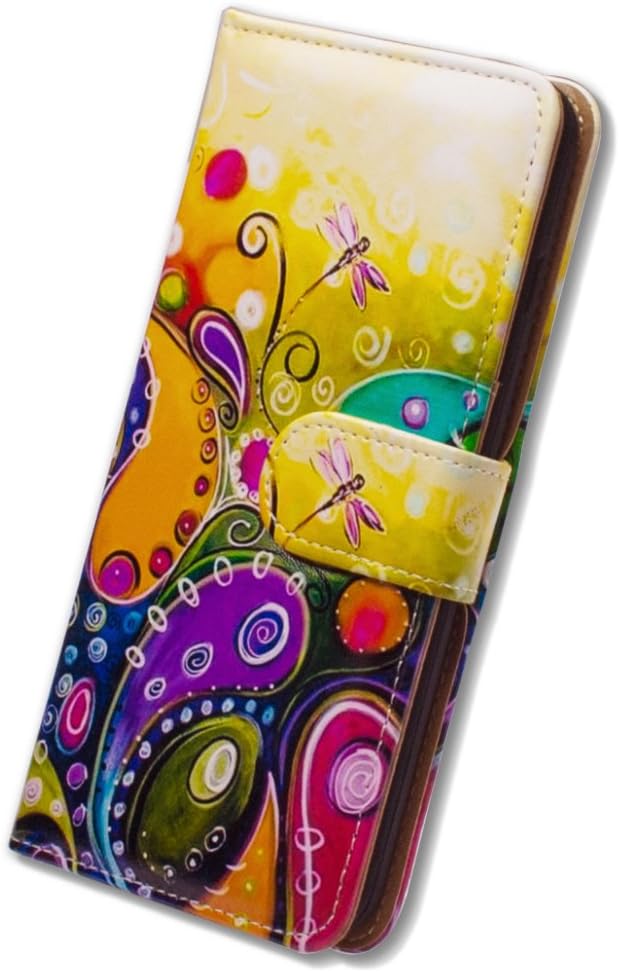 Samsung Galaxy Note 20 Ultra 5G Leather Flip Case, Colorful Dragonfly with Card Slot, Kickstand, Magnetic