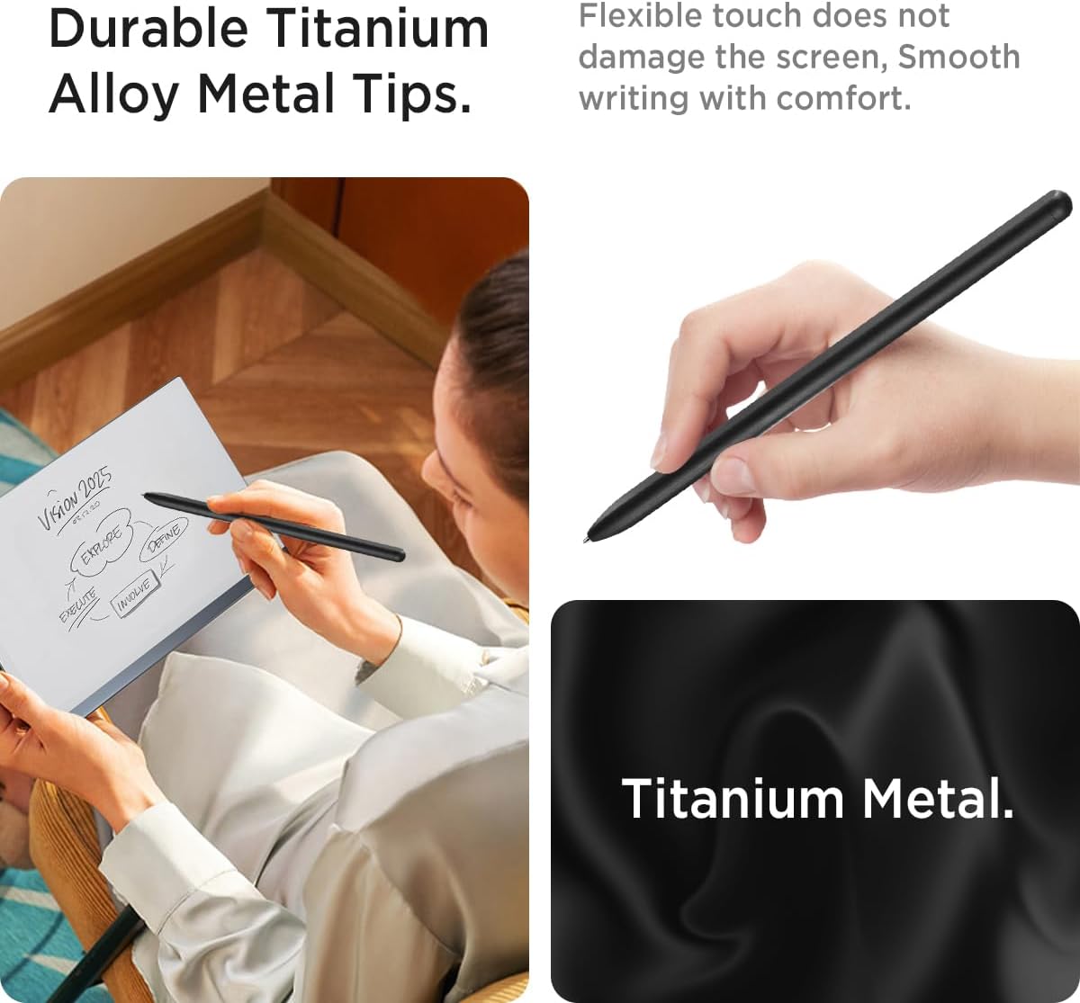 Miimall Pen Tips for Remarkable 2 Paper Tablet Pen, Metal Replacement with 2 Tips/Nibs & 1 Tweezer - Silvery