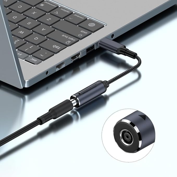 4.5mm Barrel Tip to USB C Adapter, 45W 65W 100W Charging for Convert DELL HP 4.5 x 3.0mm Charger to Type-C PD Power for Phones,Tablets,Laptops and Other USB C Devices, Input: DC15-20.5V
