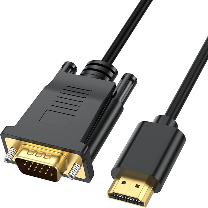 HDMI to VGA Cable 3.3 Feet, HDMI to VGA Cord (Male to Male) 1080P HD Video Cables Compatible for Computer, Desktop, Laptop, PC, Monitor, Projector, HDTV and More (NOT Bidirectional)