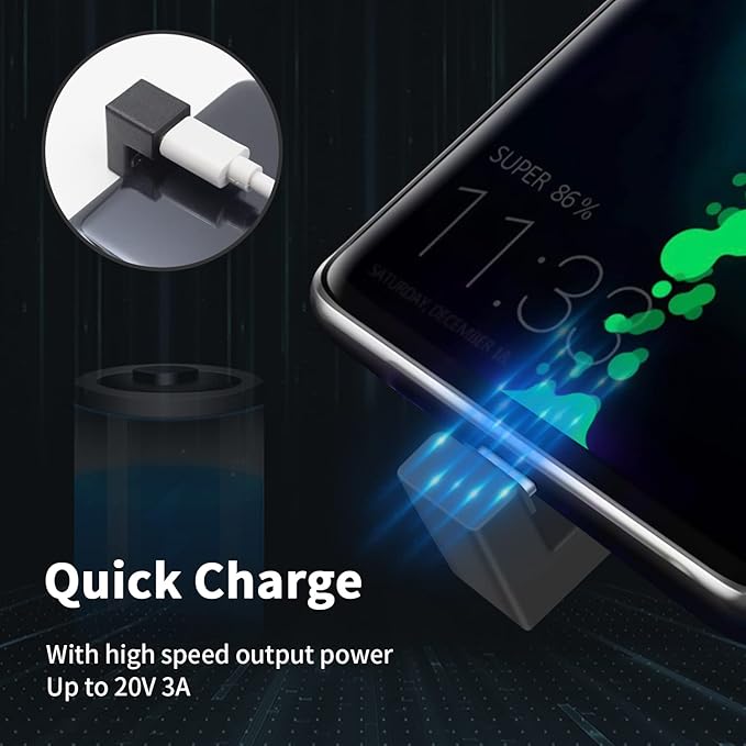 Poyiccot USB C U Shape Adapter, 3-Pack USB C 180 Degree Adapter, 10Gbps USBC to USBC Extension Adapter with (Type-C 3.1 Gen 2) Data Fast Charging Connector for Mobile Phone, Laptop,Galaxy