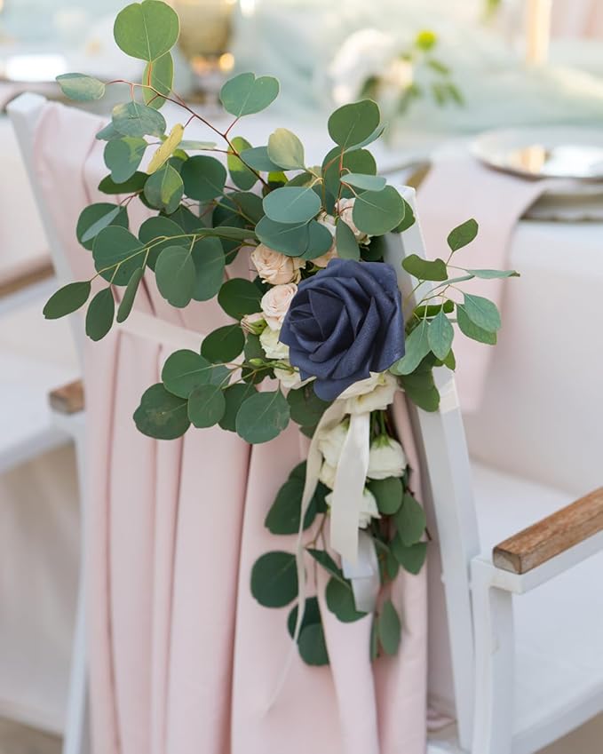 JOYLEX Artificial Flowers Realistic Roses, Real Looking Fake Roses with Stem for DIY Wedding Bouquets Centerpieces Bridal Shower Party Home Romantic Decorations (Navy Blue, Regular 3" - 200pcs)