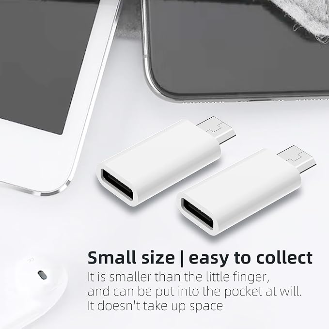 USB C to Micro USB Adapter, 2-Pack Type C Female to Micro USB Male Convert Connector Support Charge & Data Sync Compatible with Samsung Galaxy S7 Edge S6, LG Nexus 5 4 and Micro USB Devices