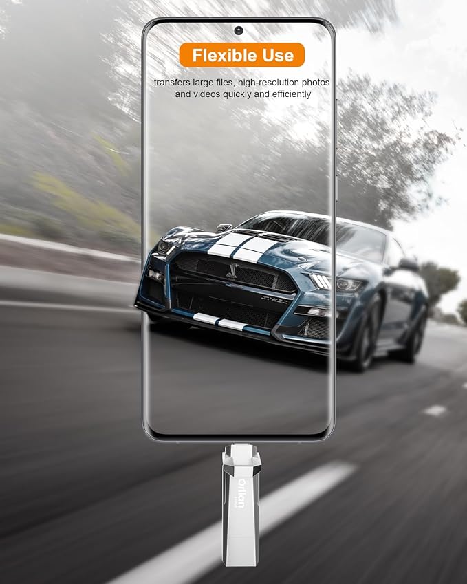 512G External Portable SSD USB Solid State Drive, Up to 1000MB/s USB 3.2 Gen 2 Solid State, Type C + A Dual Drive for Phone/Android Laptops/Windows/Mac, Silver