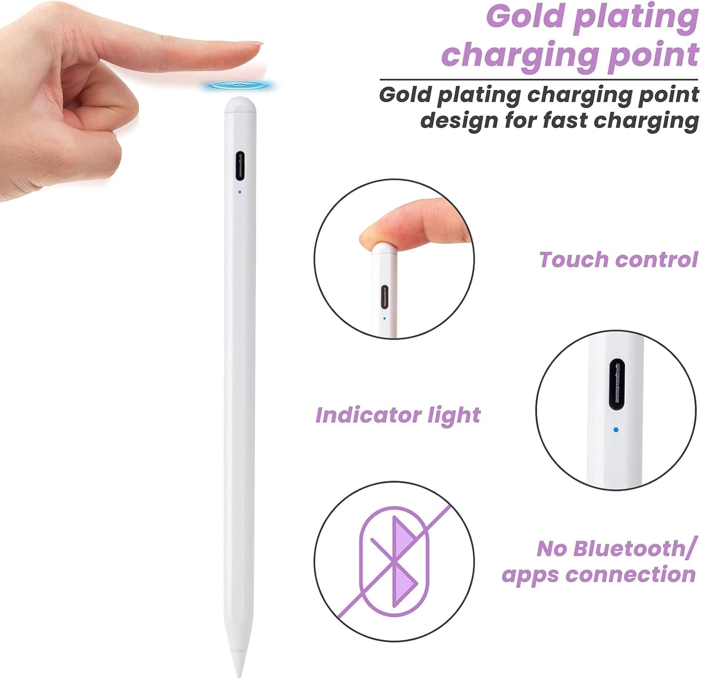 iPad Pencil 10th Generation for Apple iPad, Fast Charging Stylus Pen with Palm Rejection and Tilt Sensitivity