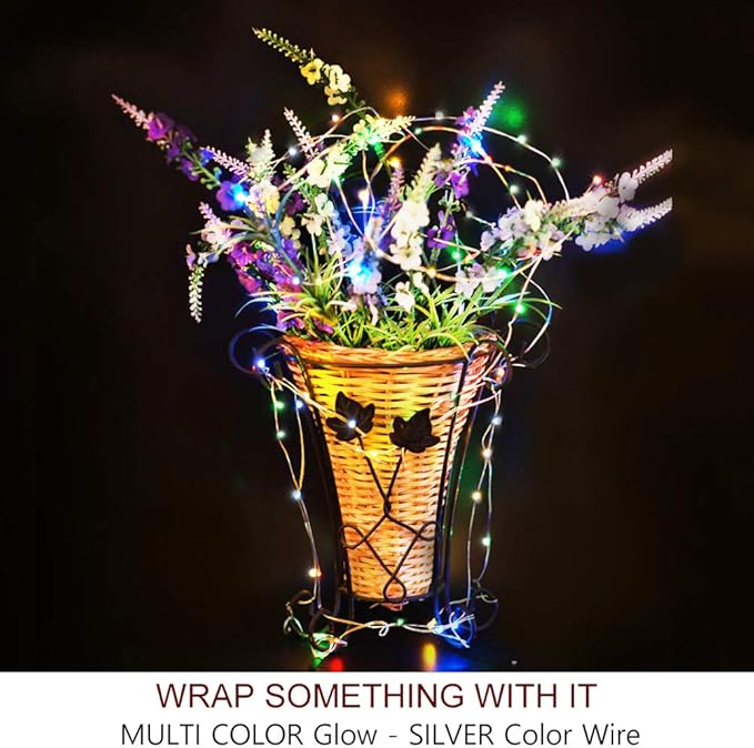 Bright Zeal 66 Ft 200 LED 8 Mode Multi Colored Christmas Fairy Lights Battery Operated with Remote Control Christmas Lights Outdoor Multicolor Waterproof -Twinkle LED String Lights Colorful