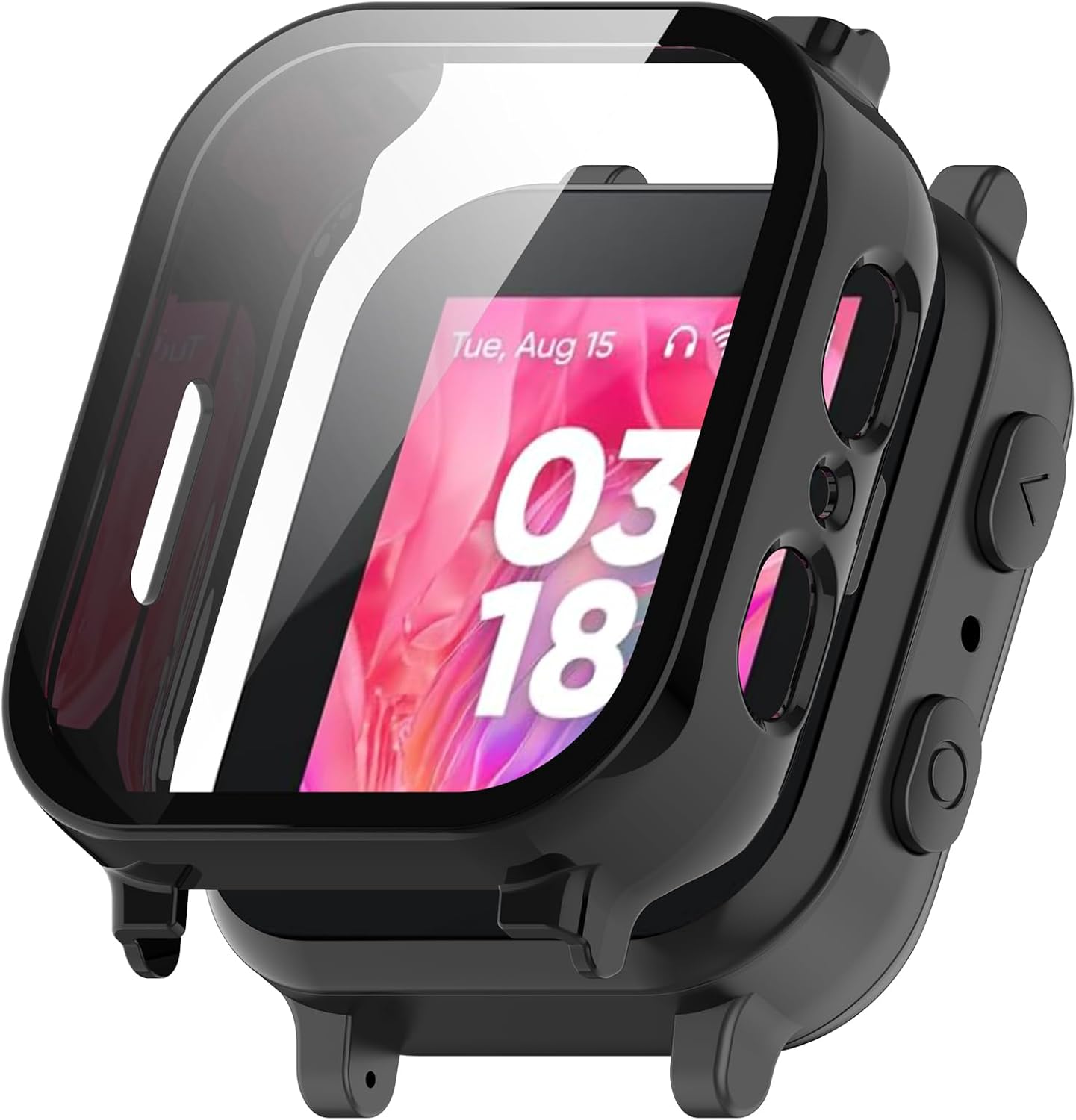 Gabb Watch 3 Case Cover for Kids, Scratch-Resistant Hard PC Protective Case & Tempered Glass Screen Protector (Black)