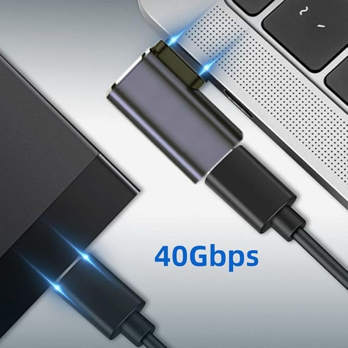 chenyang USB C Connector,USB4 Type C Male to Female 240W Power 40Gbps Data 8K Video Adapter Right Angled for NS Phone Laptop
