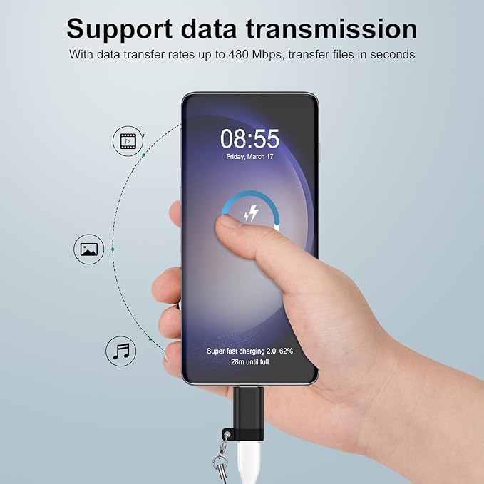 Micro USB Adapter,4Pack Type C Female to Micro USB Male Convert Connector Support Charge & Data Sync USB C to Micro Adapter for Samsung Galaxy S7 Edge/S7/S6/S6 Edge/J3/J7/Note 6/5/LG G4/Nexus 6/5/4