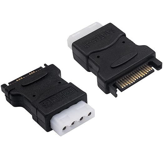 Duttek Molex to SATA Power Adapter, SATA Male to 4Pin Female Power Adapter Converter Connect for Hard Drives (2 Pack)