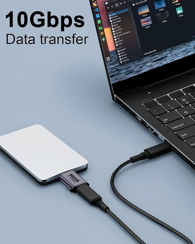 Danfetsoy Micro B to USB C Adapter 10Gbps, USB Type c Female to Micro B Male Converter Adapter for External Hard Drives, S5, Phone, Laptop (2 Pack)