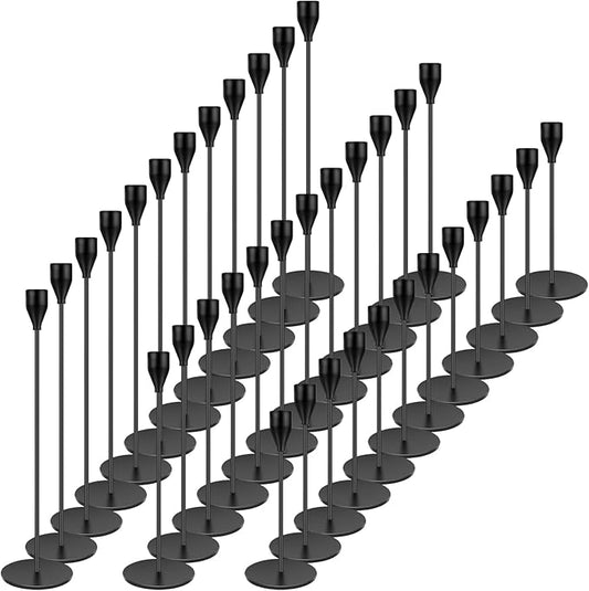 Black Candlestick Holder Set of 36 for Taper Candles, Decorative Candle Holders Bulk Candle Stick Holders Taper Candle Holders for Table Centerpiece Wedding Dinning Party Anniversary Home Decor