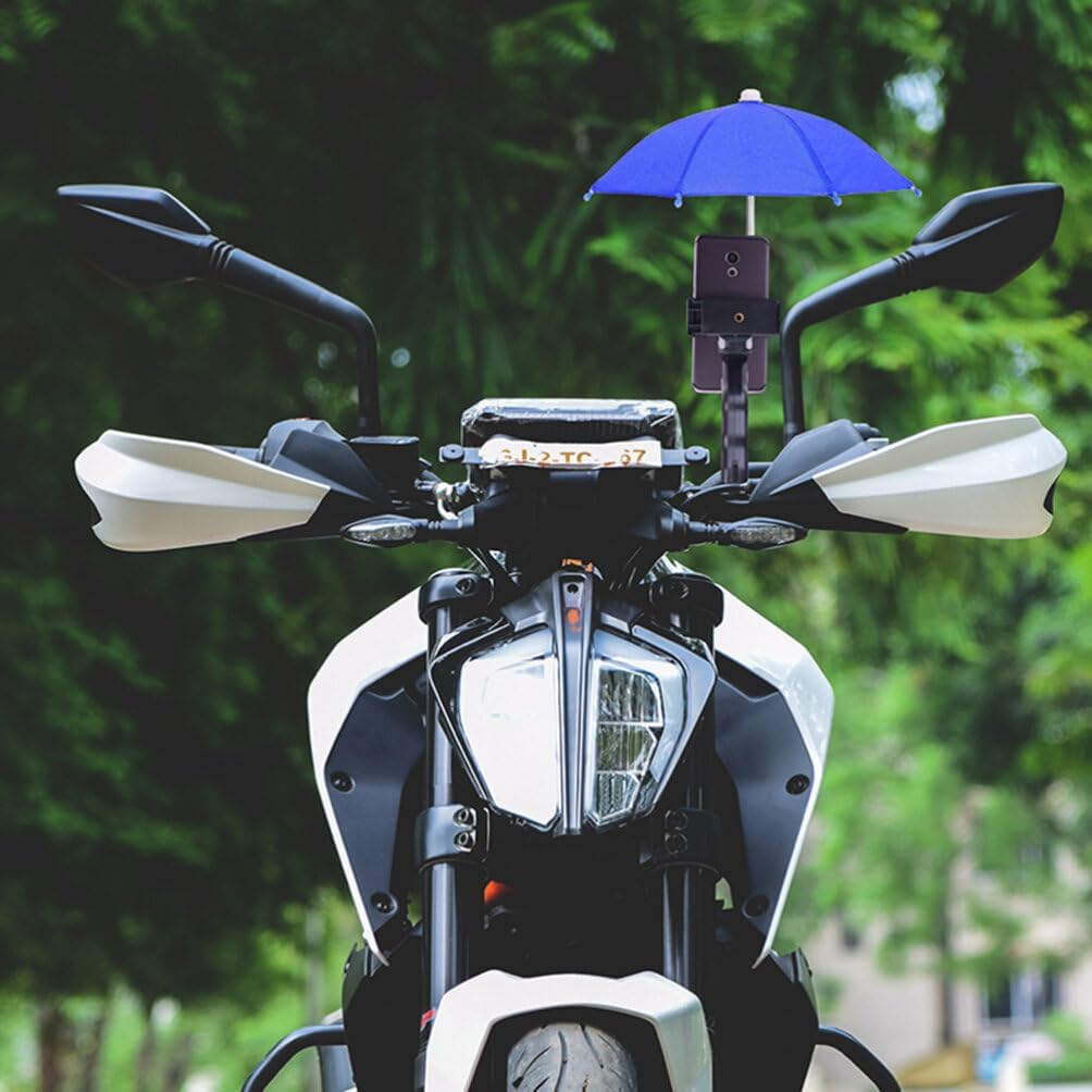 Healvian 2pcs Mini Phone Umbrella Shade, Cute Phone Rain Shield & Sunshade Holder for Cellphone, Car, Motor, Bicycle