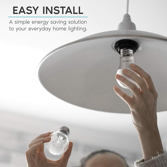 LUXRITE A15 LED Bulb 40W Equivalent, 7W, 4000K (Cool White), 600 Lumens, Enclosed Fixture Rated, Dimmable Ceiling Fan Light Bulbs, E26 Medium Base, UL Listed - Indoor and Outdoor (6 Pack)