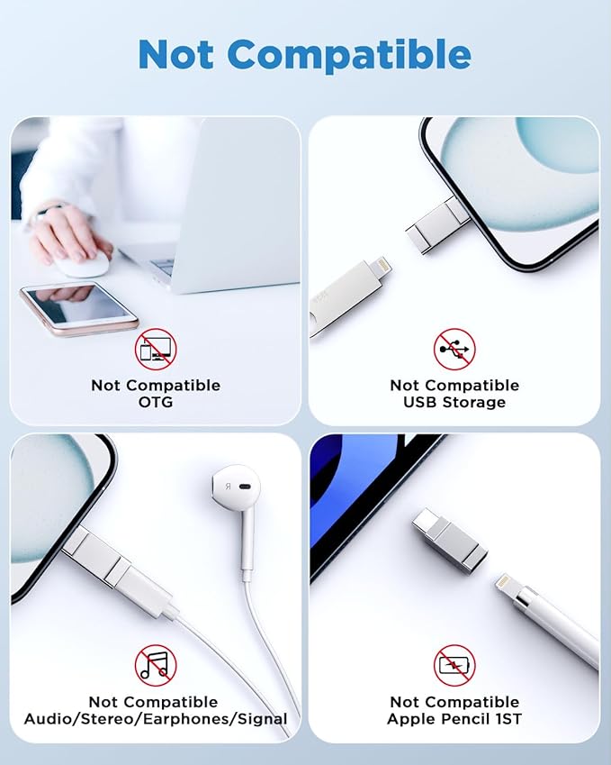 Lightning to USBC Adapter 2 Pack Lightning Female to USB C Male Adapter for iPhone 15/15 Pro,Samsung S24/23, Support Charging/Data Transfer Lightning to USB C Adapter, Not for Audio/OTG,Silver