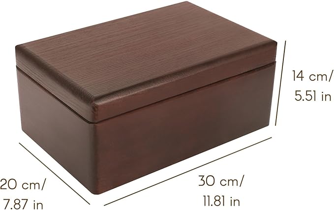 Large Brown Wooden Box Storage with Hinged Lid | 11.8 x 7.87 x 5.51 inches (+-0.5) | Gift Box Kitchen Storage | Product NOT Intended for 15 Years OR Below