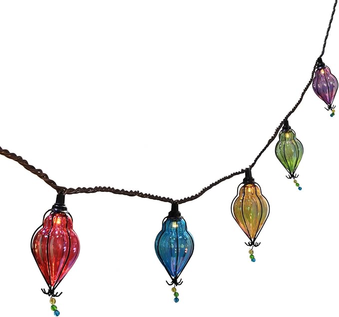 Vigdur Multicolor - Decorative String Lights Plug in with 10 Bulbs Connectable, Indoor Outdoor Patio Lights for Party Wedding Bedroom Bistro Cottagecore Decor